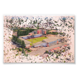 Wrexham-Stadion-Architektur-Aquarell-Kunst Fotodruck