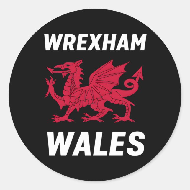 Wrexham Wales Flag Runder Aufkleber (Vorderseite)