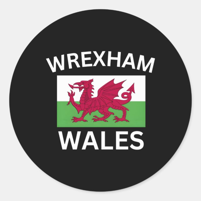 Wrexham Wales Flag Runder Aufkleber (Vorderseite)