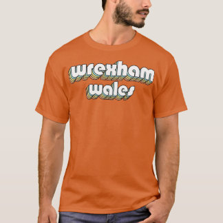 Wrexham Wales Retro Rainbow Typografie Faded Style T-Shirt