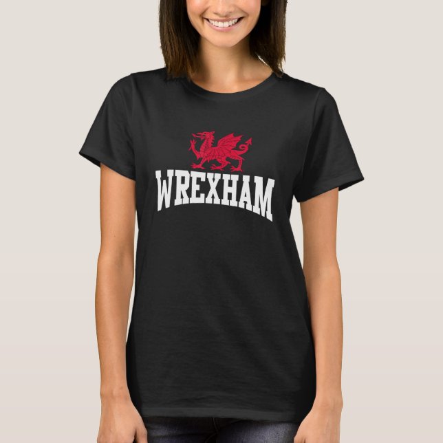Wrexham Wales Welsh Dragon Cymru T-Shirt (Vorderseite)
