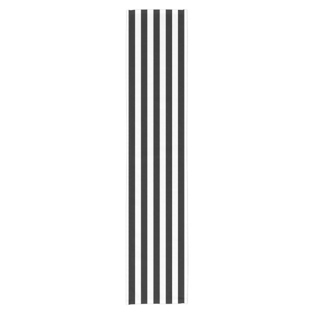 Wride Stripes Pattern schwarz + Ihr Backgr. Kurzer Tischläufer (Vorderseite)