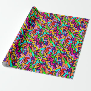 Wrigglänzende Farben des Regenbogens und kleine Pu Geschenkpapier