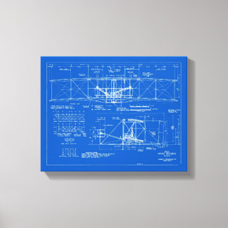 Wright Bros. "Flyer" Blueprint 1903 Leinwanddruck