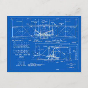 Wright Bros. "Flyer" Blueprint 1903 Postkarte