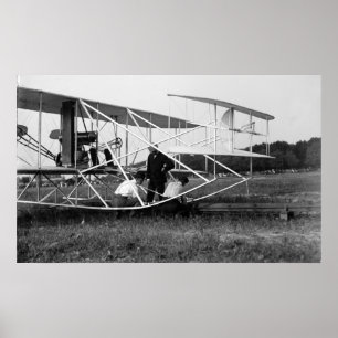 Wright Brothers Biplane on Launch Track 1909 Poster