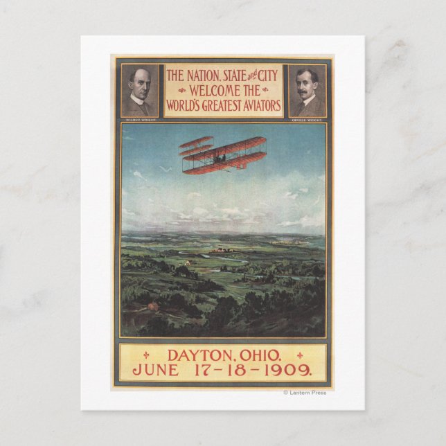 Wright Brothers Flugzeug Postkarte (Vorderseite)