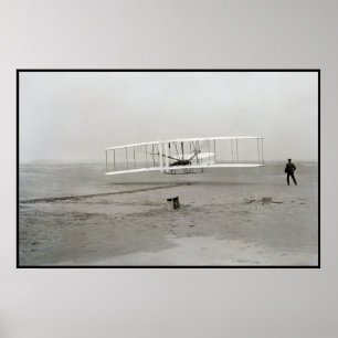Wright Brothers Flyer First Flugzeug Flight Aviati Poster
