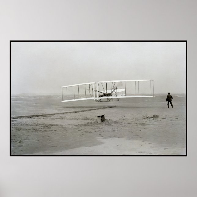 Wright Brothers Flyer First Flugzeug Flight Aviati Poster (Vorne)
