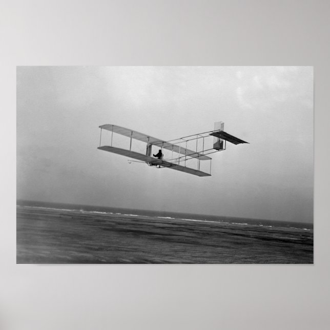 Wright Brothers Glider in Flight - Kitty Hawk Poster (Vorne)