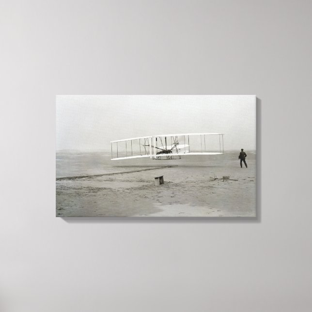 Wright Brothers Kitty Hawk First Flight Flugzeug Leinwanddruck (Vorderseite)