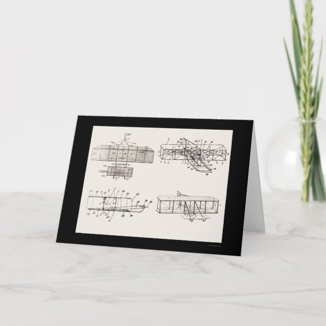 Wright-Bruder-Flugzeug-Patent plant 1908 Karte (Vorderseite)