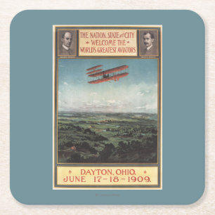 Wright-Bruder-Flugzeug Rechteckiger Pappuntersetzer