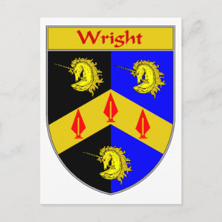 Wright Coat of Arms/Familienwappen Postkarte