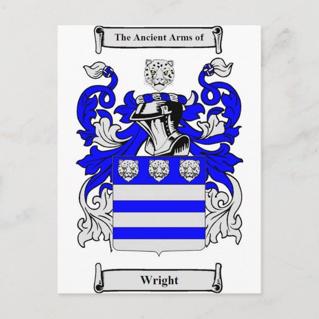 Wright Coat of Arms Postkarte (Vorderseite)
