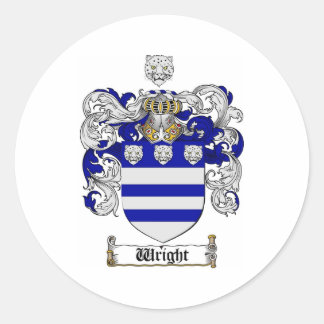 Wright Coat of Arms / Wright Familienwappen Runder Aufkleber