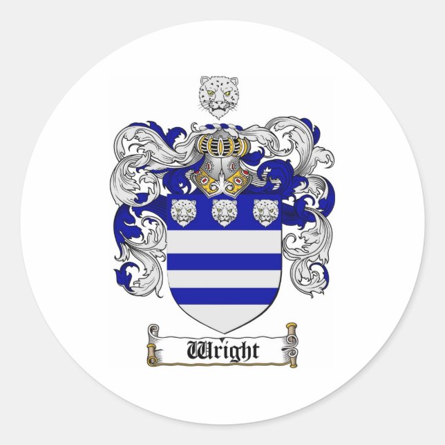 Wright Coat of Arms / Wright Familienwappen Runder Aufkleber (Vorderseite)