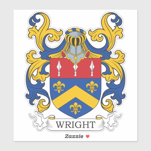Wright Familienwappen Aufkleber (Blatt)
