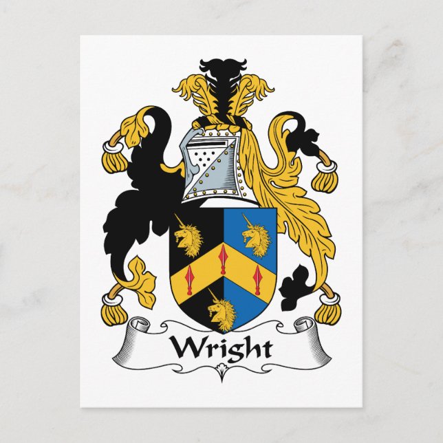 Wright Familienwappen Postkarte (Vorderseite)
