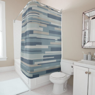 Wright Mid Century Modern Geometric Abstrakt Blue Duschvorhang