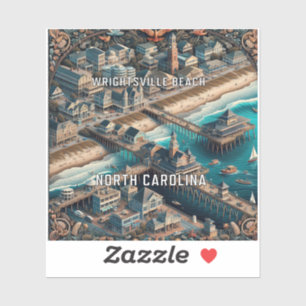 Wrightsville Beach North Carolina 3 Inch Vinyl Sti Aufkleber
