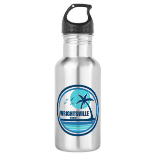 Wrightsville Beach North Carolina Palm Tree Birds Edelstahlflasche