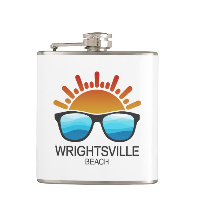 Wrightsville Beach North Carolina Sonnenbrille Flachmann (Vorderseite)