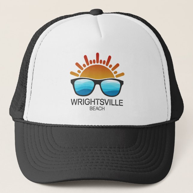 Wrightsville Beach North Carolina Sonnenbrille Truckerkappe (Vorderseite)