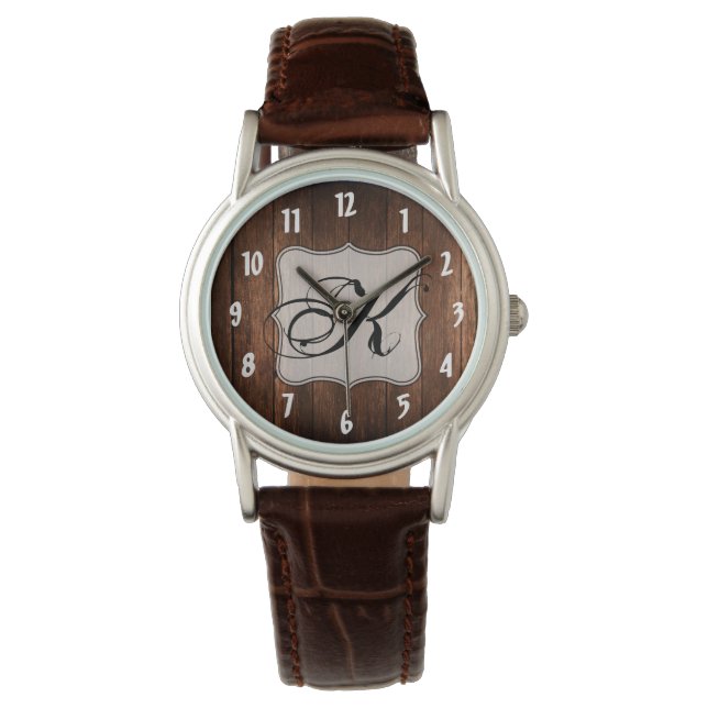Wrist Watch Barn Wood Country Rustic Armbanduhr (Vorderseite)