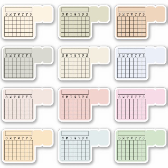 Writable Monthly Index Tab Calendar Habit Tracker  Aufkleber (Vorderseite)