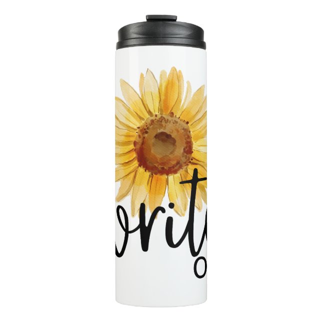 Write On (mit Sonnenblume) Thermosbecher (Vorderseite)