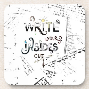 Write your Insides OUT! Motivational writers motto Untersetzer
