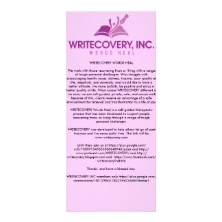 WRITECOVERY Informations-Karte Werbekarte
