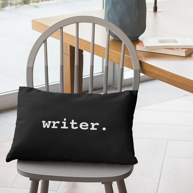 Writer Accent Pillow Black Dekokissen (Customize to change text size, style or color.)