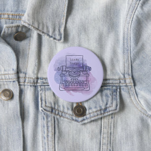 Writer Author Script Vintage Schreibmaschine Custo Button