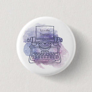Writer Author Script Vintage Schreibmaschine Custo Button