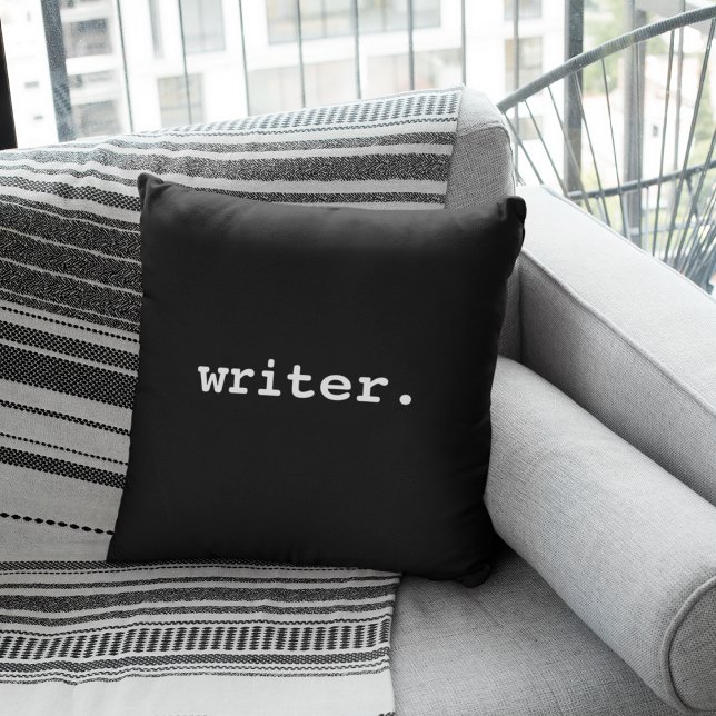 Writer Black Kissen (Customize to change text size, style or color.)