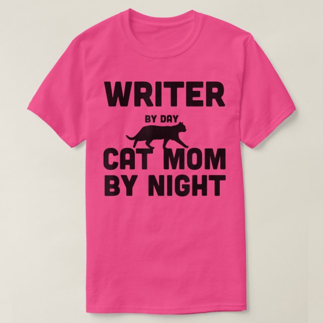 Writer by Day Cat Mama by Night3355 T-Shirt (Design vorne)