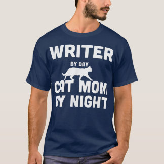 Writer by Day Cat Mama by Night 3354 T-Shirt