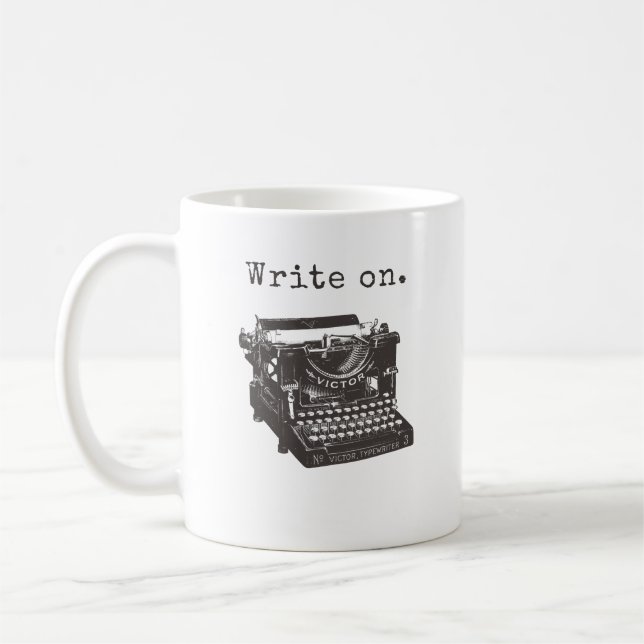 Writer Coffee Tasse, Schreibmaschine, Herz, schrei Kaffeetasse (Links)