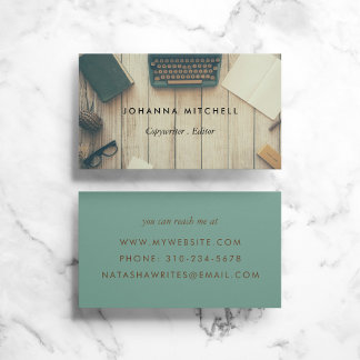 Writer Editor Typwriter Journal Business Cards Visitenkarte