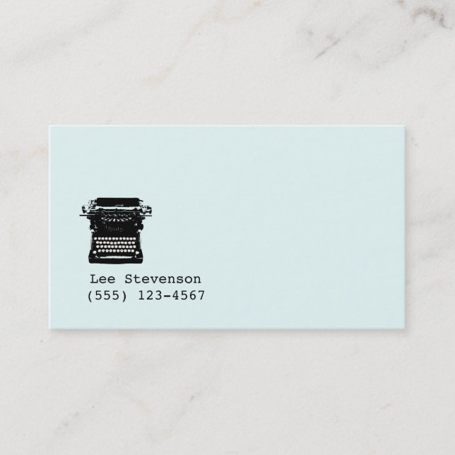 Writer , Editor, Vintager Schreibmaschinenverkäufe Visitenkarte (Vorderseite)