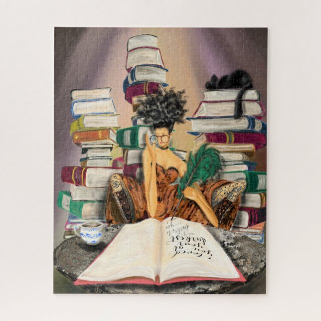 Writer Girl Fantasy Puzzle - Malerei (Vertikal)