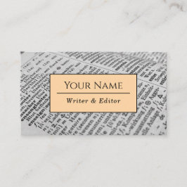 Writer Modern Typografy Classic Business Card Visitenkarte