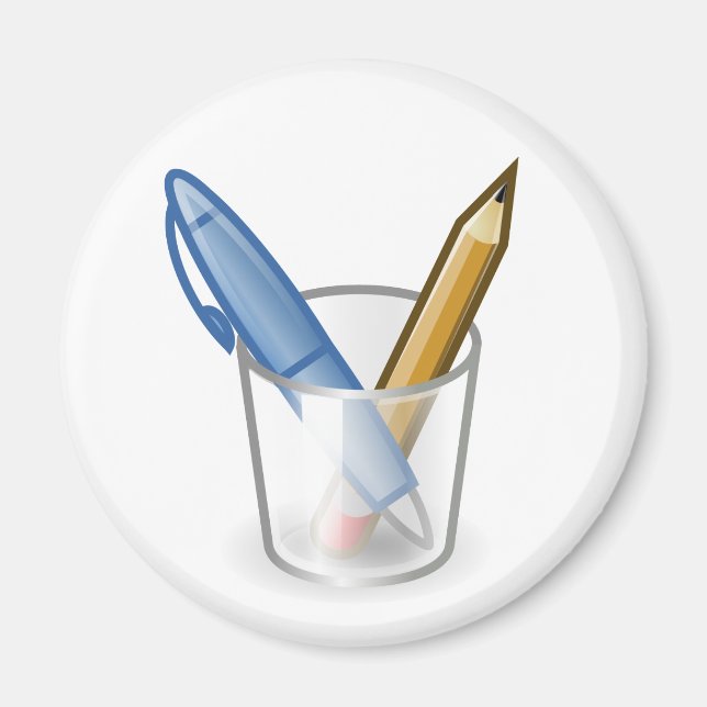 Writer Pen Pencil Cup Magnet (Vorne)