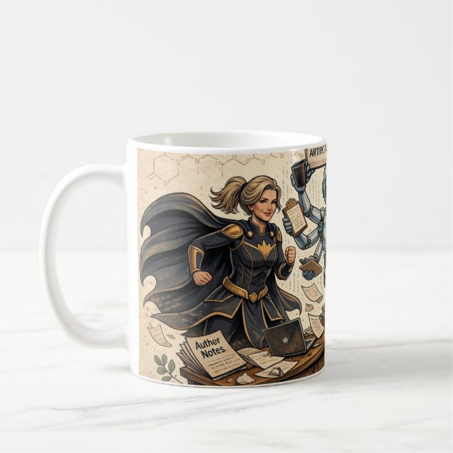 Writer’s Desk AI Superhero Coffee -  Kaffeetasse (Links)