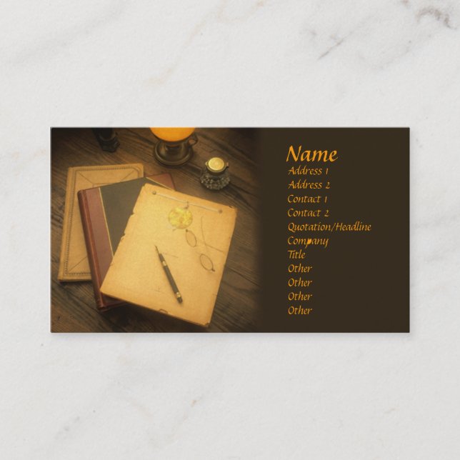 Writer Style Business Card Visitenkarte (Vorderseite)
