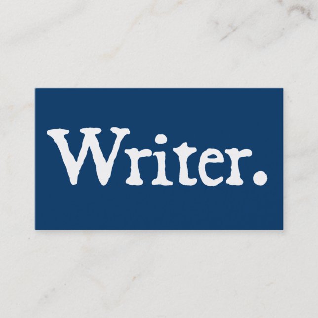 Writer White Lettering Visitenkarte (Vorderseite)