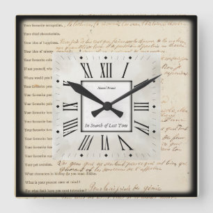 Writers Quadratische Wanduhr
