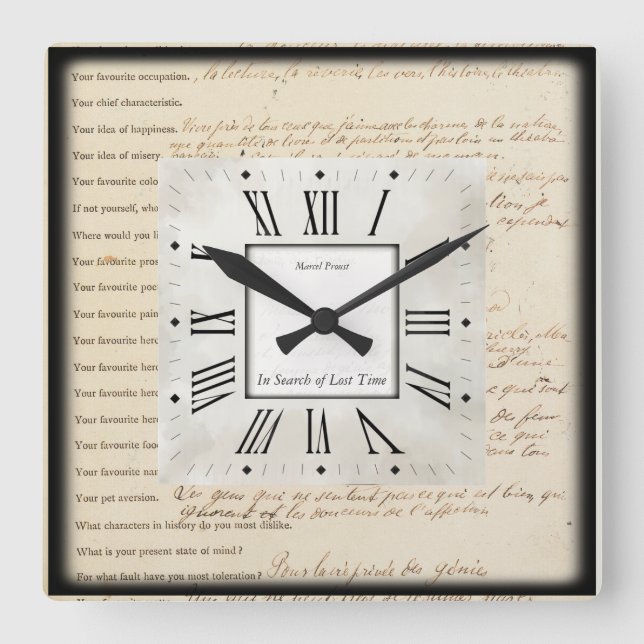 Writers Quadratische Wanduhr (Vorderseite)